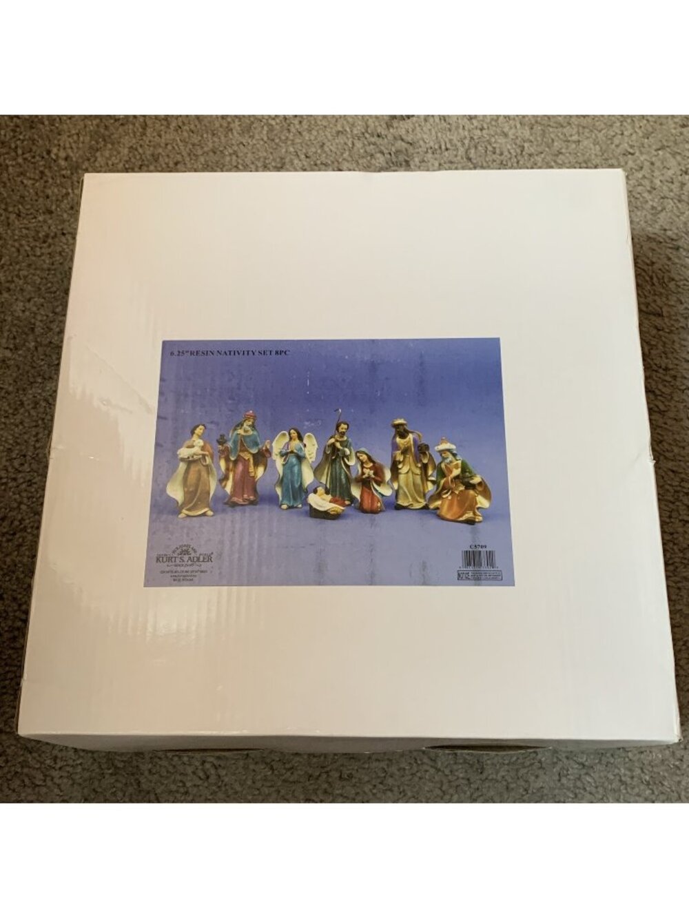 Kurt Adler Holiday Resin Nativity Figurine Set, 6.25” Set of 8 - C5709